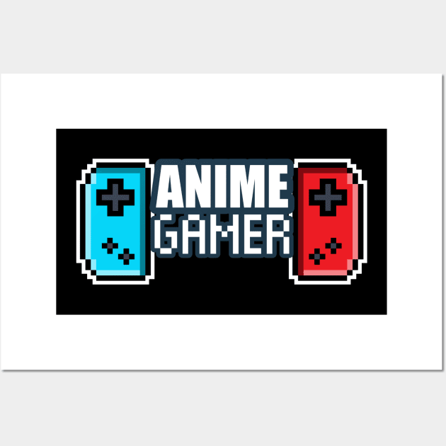 Anime Gamer 8 bit Retro Pixel Classic Nostalgia Video Games